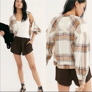 Free People - Mattie plaid bomber jacket